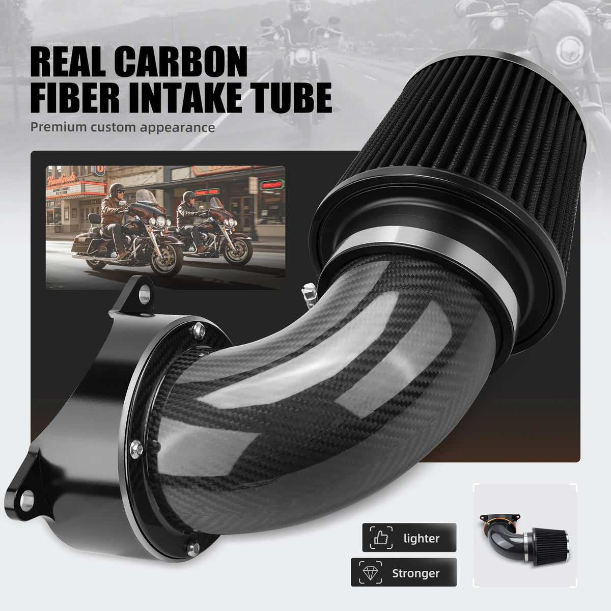 Kit admission haut débit carbone pour Harley Dyna et Softail - vue 6
