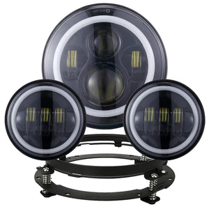 Phare LED 7 pouces avec feux additionnels LED 4,5 pouces pour Harley Touring Electra Glide - vue 13