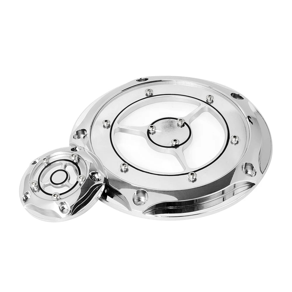 Cache derby et cache timer 5 trous pour Harley Touring Softail Dyna - vue 12