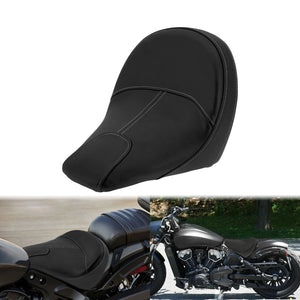 Selle solo en cuir noir montée sur une moto Indian Scout - vue 7