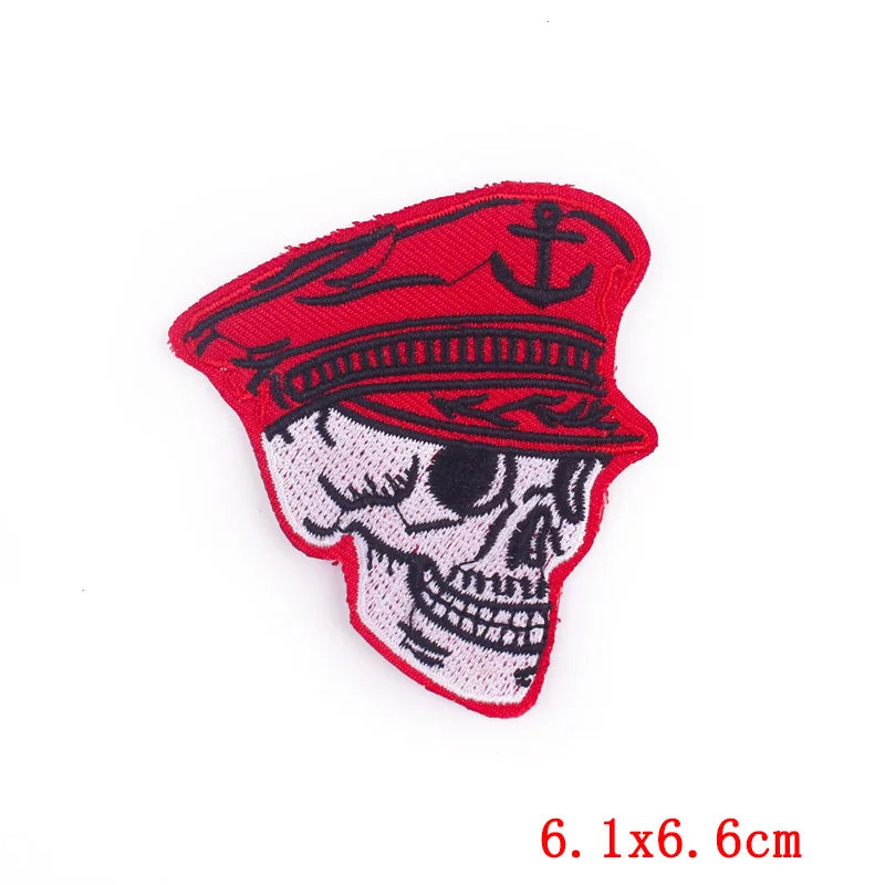 Écusson patch tête de mort et rose style biker - vue 16