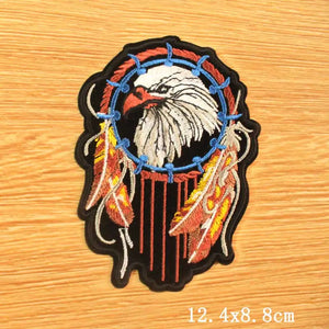 Écusson brodé crâne et cœur style moto biker - vue 27