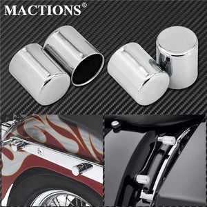 Lot de 4 caches de points d'ancrage (docking hardware) chromés - Harley Touring, Dyna, Softail, Sportster XL – photo 1/7