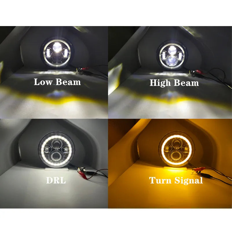 Phare LED 7 pouces avec feux additionnels LED 4,5 pouces pour Harley Touring Electra Glide - vue 4