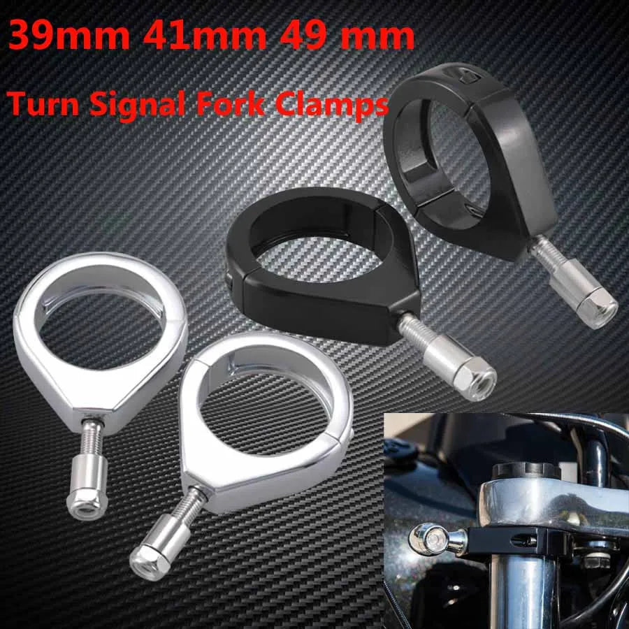 Collier de fourche pour clignotant Harley Dyna - vue 1
