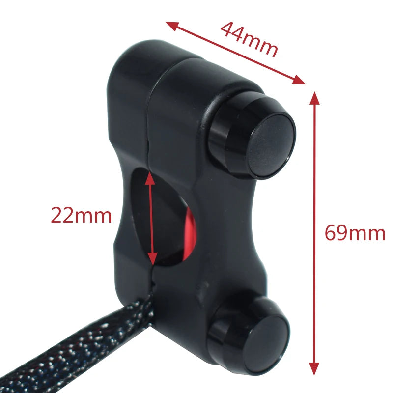 Commutateur guidon en aluminium 22 mm (7/8 po), feu, klaxon, démarreur, universel – photo 4/10