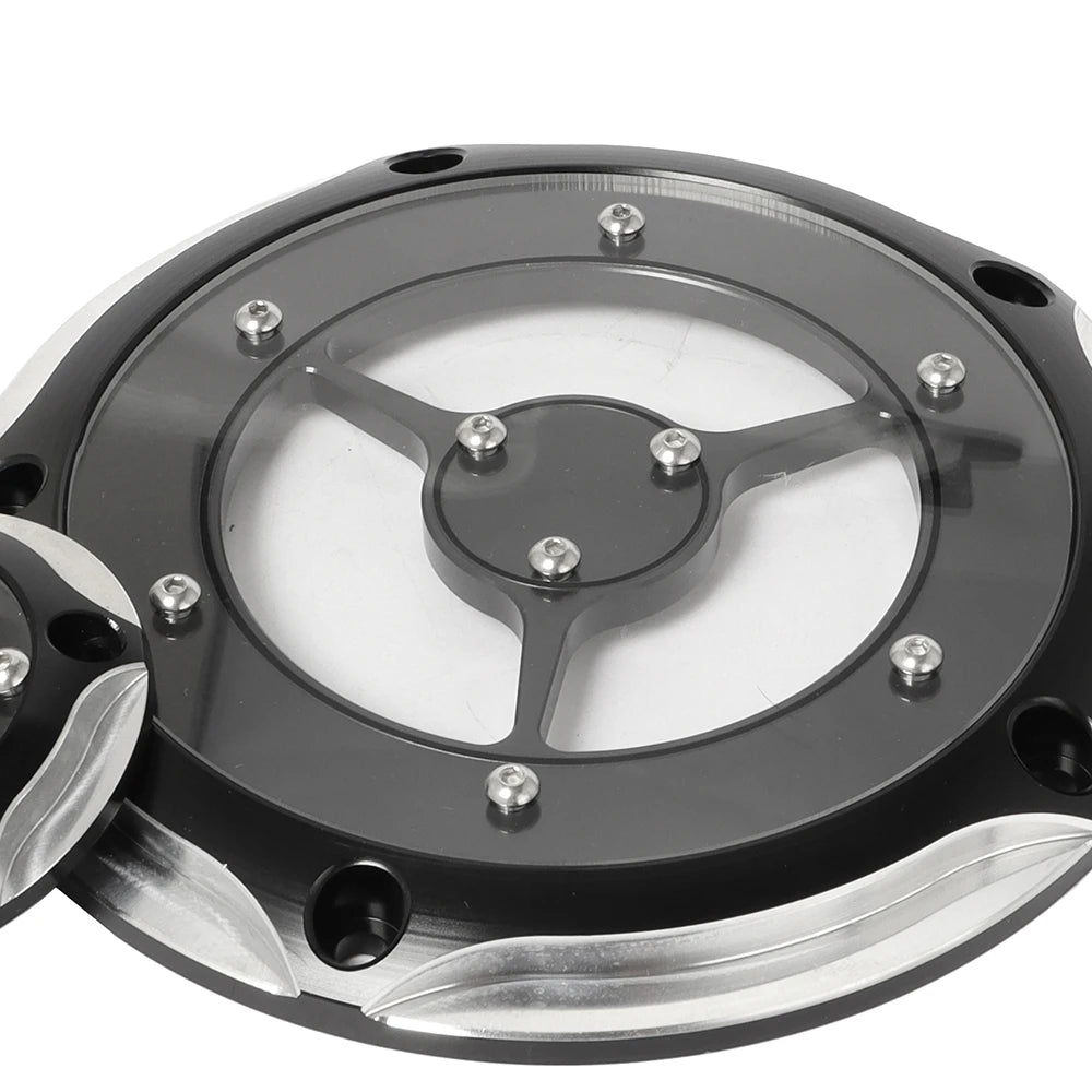 Cache moteur en aluminium chromé sur Harley-Davidson - vue 6