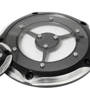 Cache moteur en aluminium chromé sur Harley-Davidson - vue 6