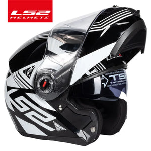 Casque moto modulable LS2 noir avec mentonnière relevée - vue de profil - vue 18