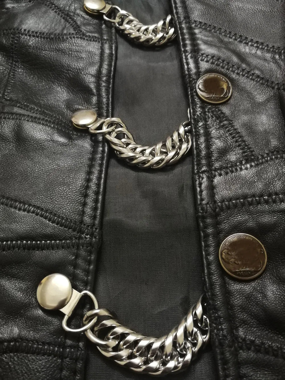 Extensions de gilet moto en acier inoxydable avec chaînette biker - vue 5