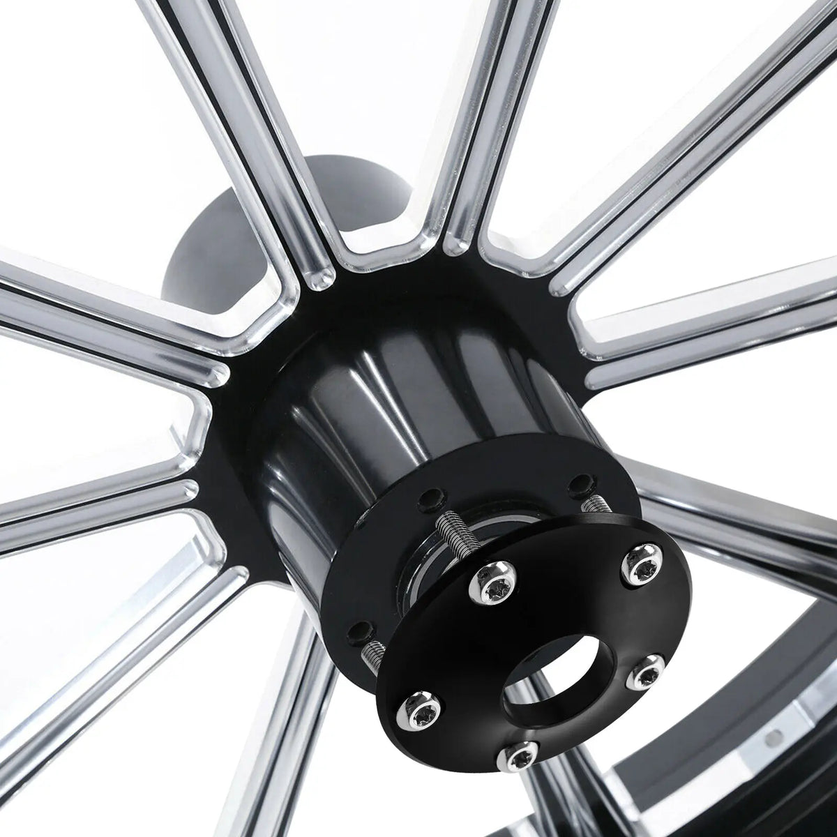 Cache de moyeu de roue avant pour Harley Touring - vue 1