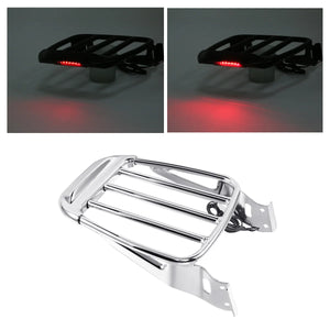 Porte-bagages deux-places avec feu LED pour Harley-Davidson Sportster XL et Dyna Street Bob - vue 1