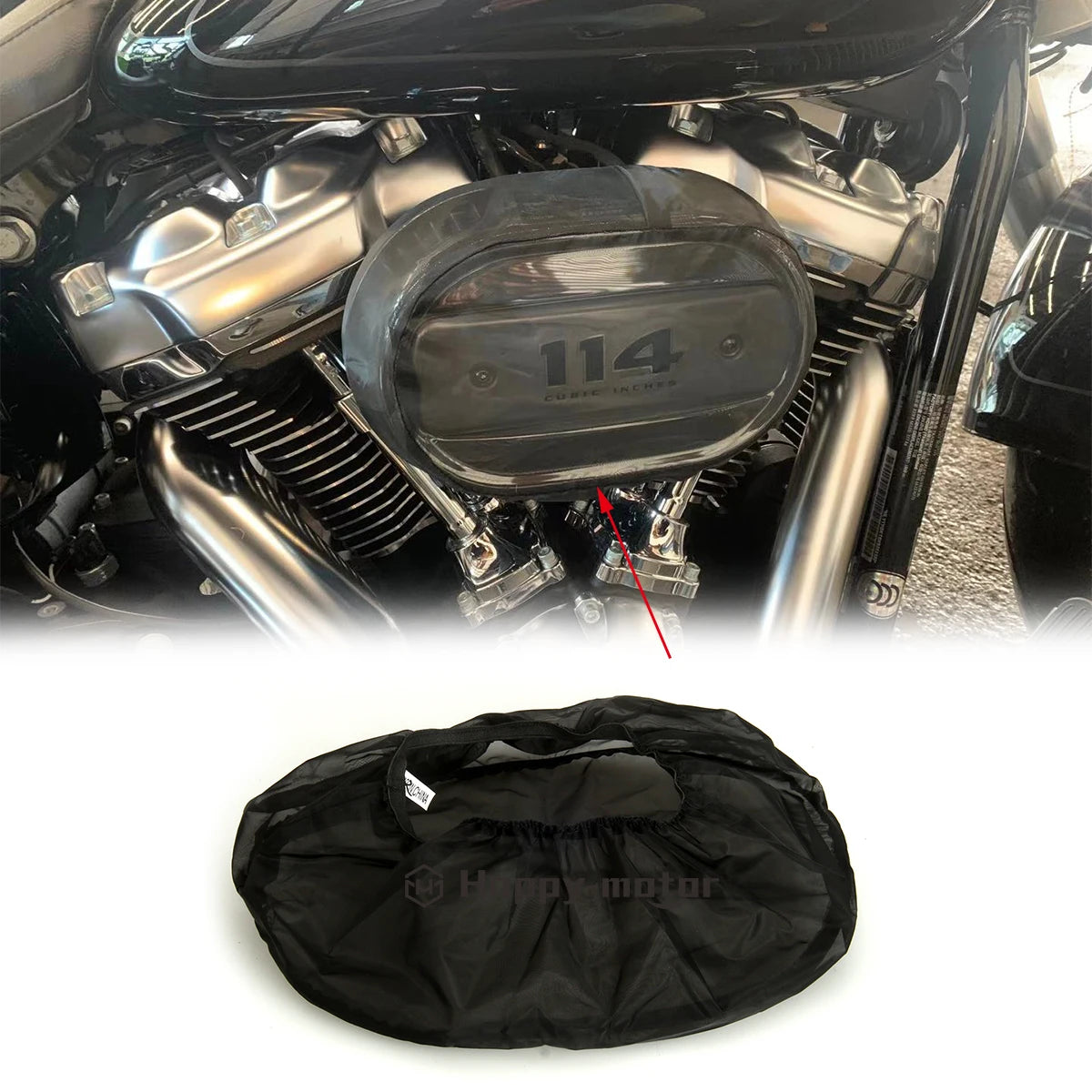 Chaussette de pluie noire pour filtre à air pour Harley Touring Sportster Dyna Softail - vue 1