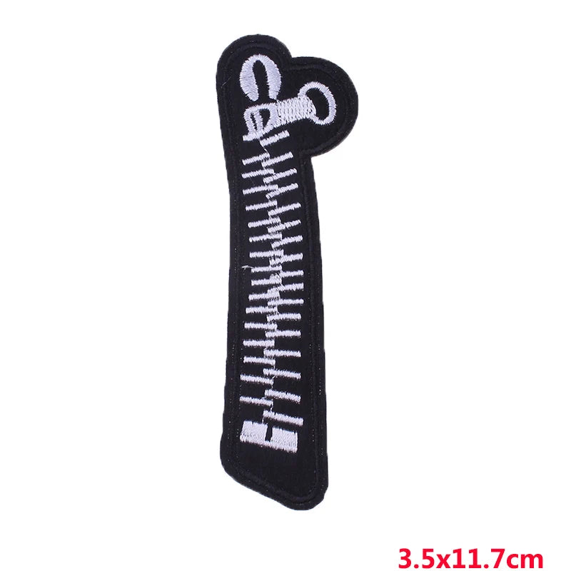 Écusson patch tête de mort et rose style biker - vue 36