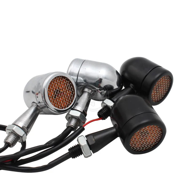 Clignotants LED bullet à grille pour Harley chopper bobber - vue 7