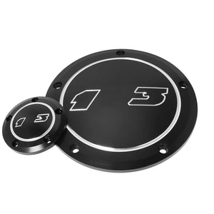 Cache derby et cache timer 5 trous pour Harley Touring Softail Dyna - vue 7