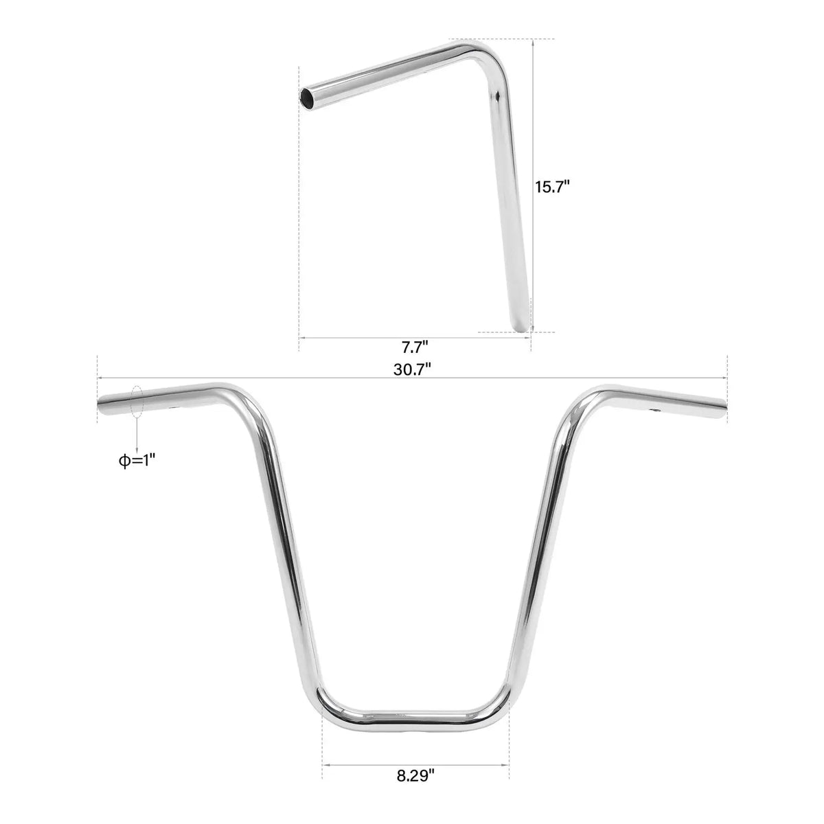 Guidon ape hanger 16 pouces pour Harley Touring - vue 3