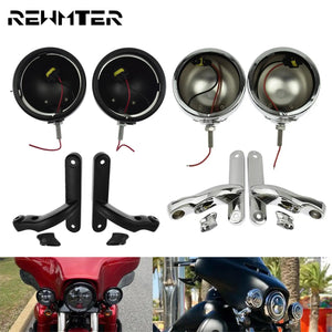 Support de Feu Antibrouillard 4,5'' et Cadre de Clignotant - Harley-Davidson Touring, Sportster, Dyna (Multi-Modèles) – photo 1/14