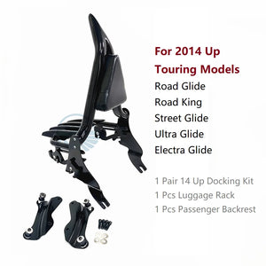 Sissy-bar dossier passager avec porte-bagages pour Harley-Davidson Touring Road King, Street Glide et Electra Glide - vue 12