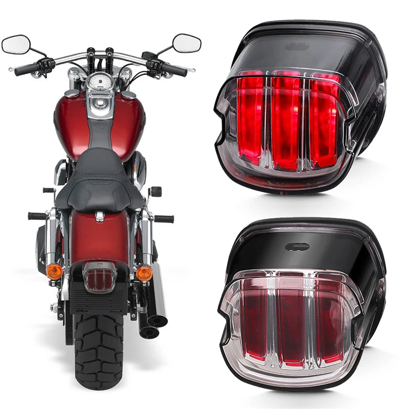Feu arrière LED à lentille fumée monté sur une Harley-Davidson Dyna - vue 3