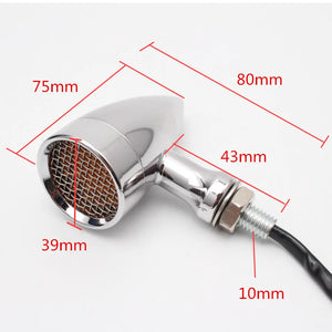 Clignotants LED bullet à grille pour Harley chopper bobber - vue 6