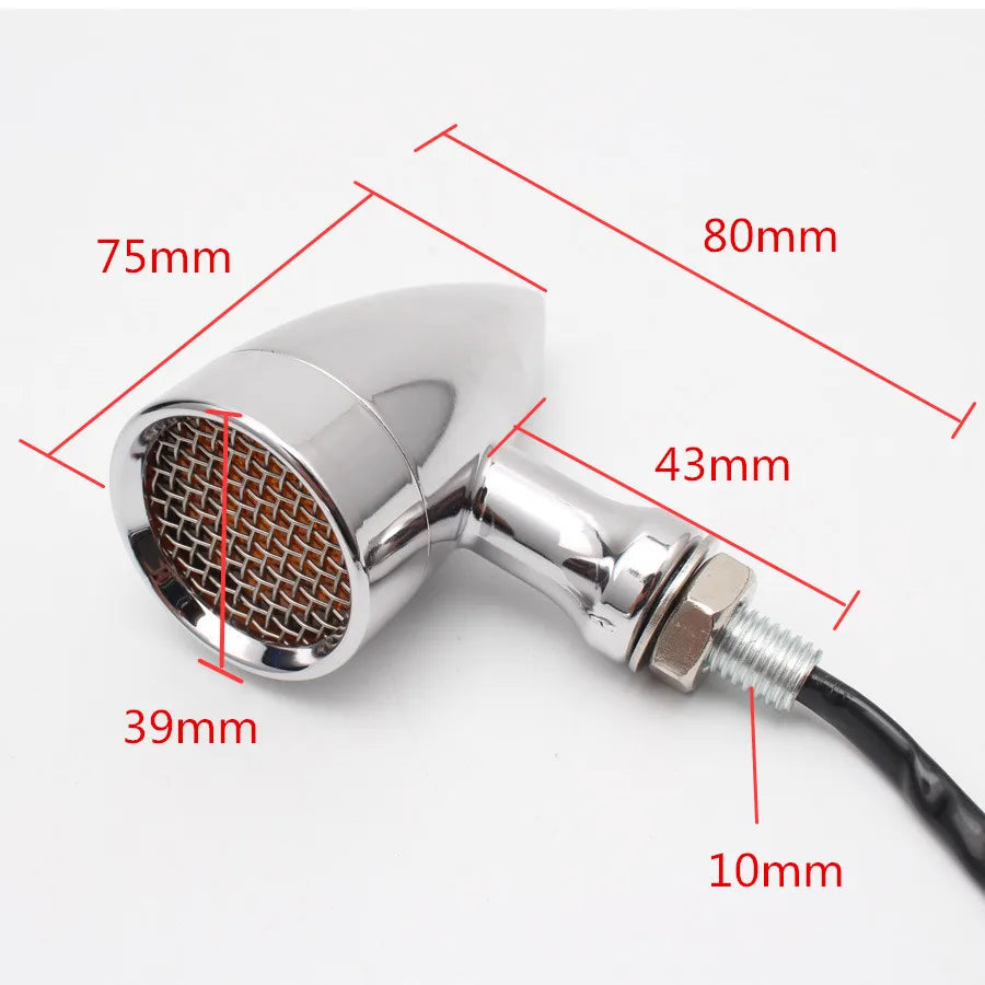 Clignotants LED bullet à grille pour Harley chopper bobber - vue 6
