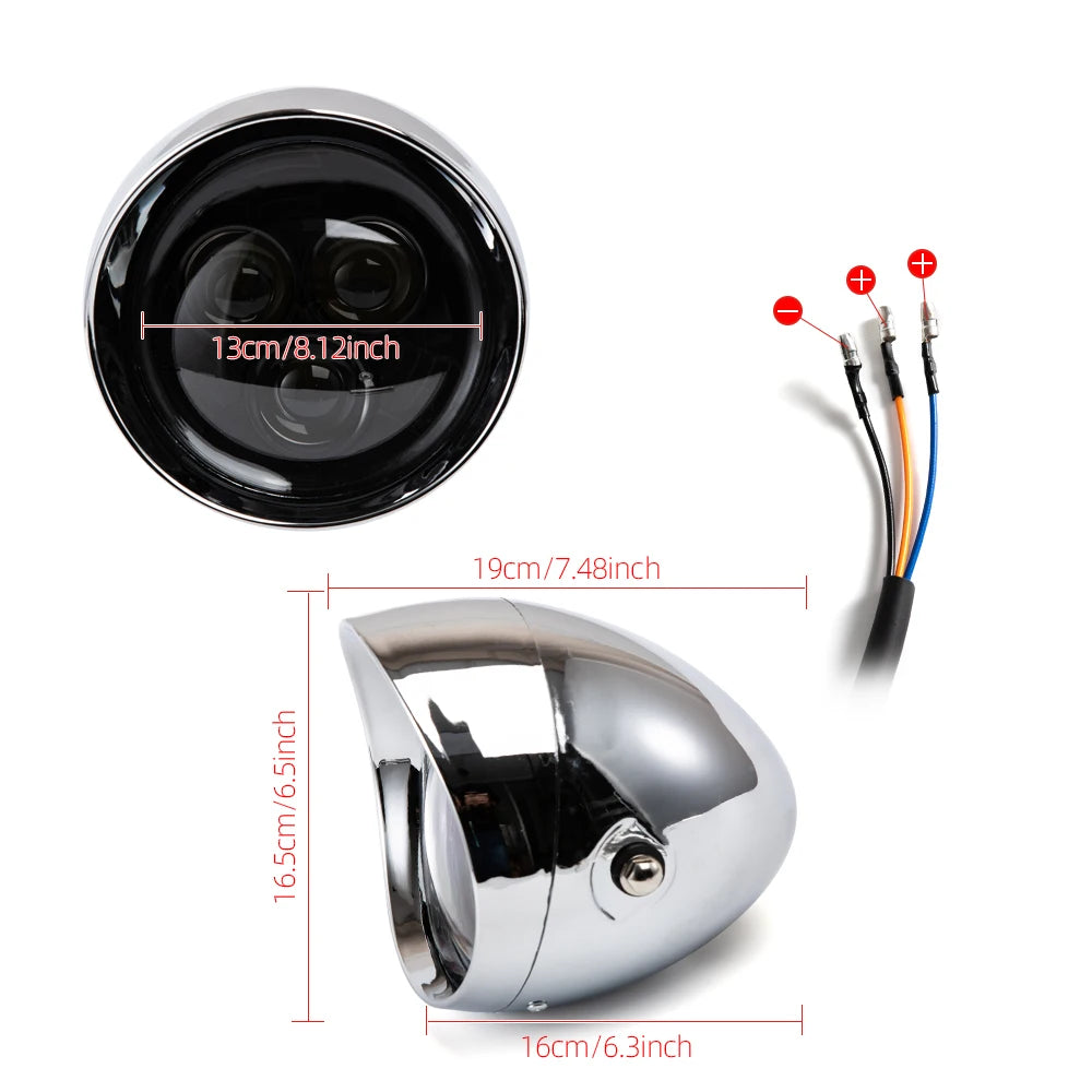 Phare LED obus à visière pour Harley Sportster - vue 5