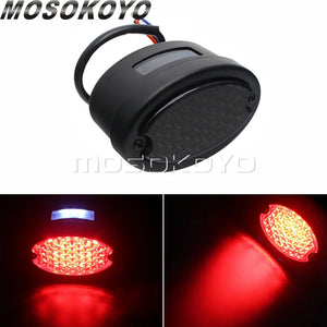 Feu arrière LED rond façon œil de chat pour moto custom - vue 2