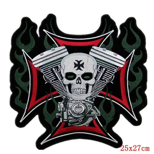 Écusson brodé grand format punk crâne aigle - vue 27