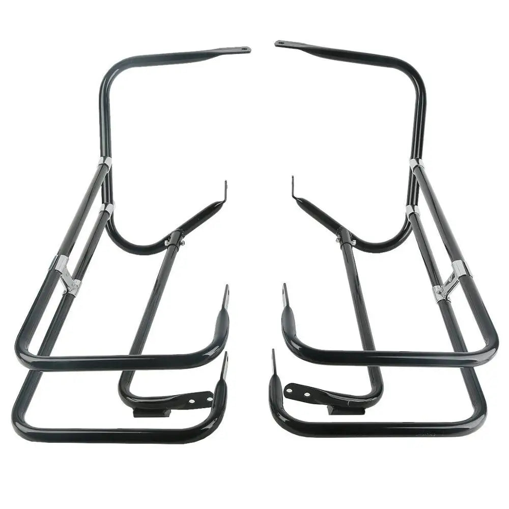 Garde double rail chromé autour des sacoches d'une Harley-Davidson Touring - vue 5