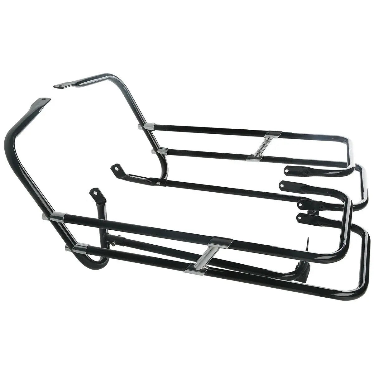 Garde double rail chromé autour des sacoches d'une Harley-Davidson Touring - vue 4
