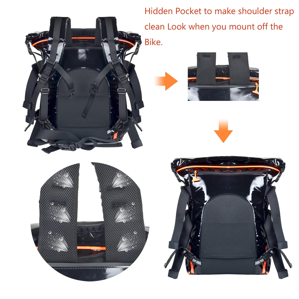 Sac de bagagerie noir pour sissy bar de moto - vue 3