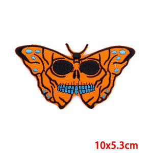 Écusson patch tête de mort et rose style biker - vue 13