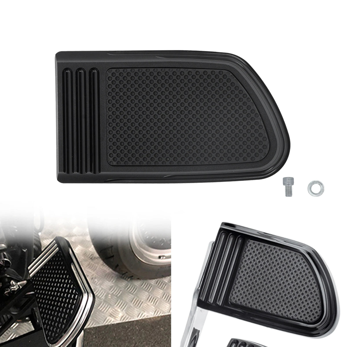 Cache de pédale de frein en aluminium anodisé noir pour Harley-Davidson - vue 8