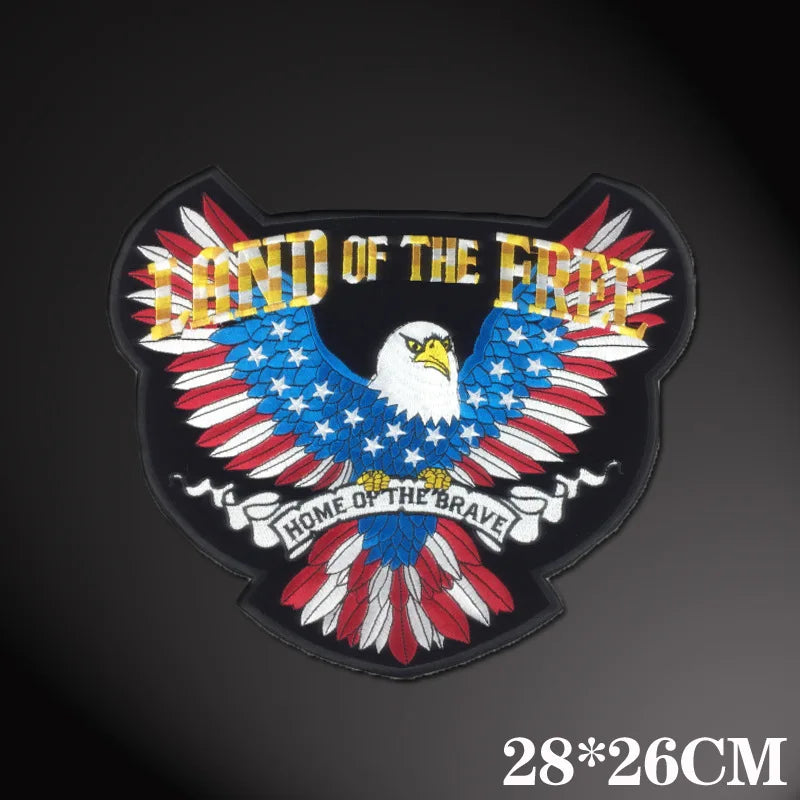 Écusson brodé grand format punk crâne aigle - vue 9