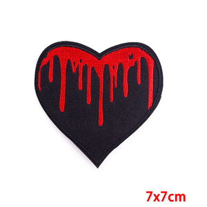 Écusson patch tête de mort et rose style biker - vue 15