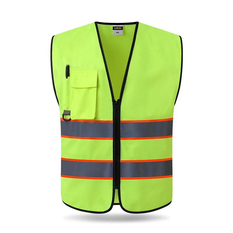 Gilet jaune fluo à bandes réfléchissantes - vue 5