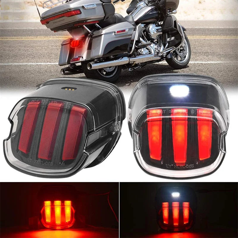 Feu arrière LED à lentille fumée monté sur une Harley-Davidson Dyna - vue 4