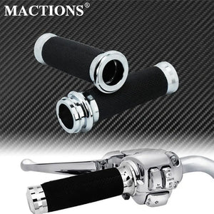 Poignées de guidon électroniques chromées 25mm - Harley Dyna, Softail Fat Boy, Touring Road King, Street Glide, CVO – photo 7/7