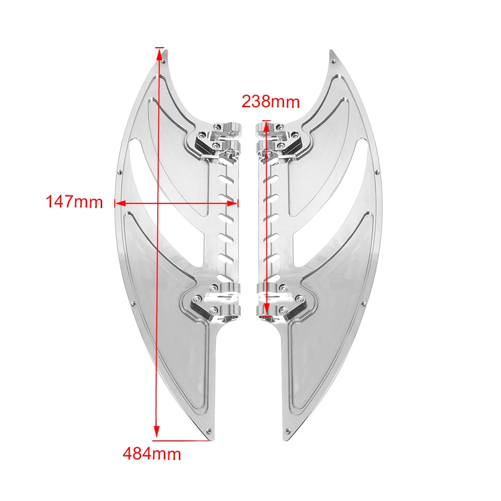Planchers avant (floorboards) ajourés en aluminium billette pour Harley-Davidson Sportster 883/1200, Touring, Electra Glide, Road King & Dyna – photo 3/8
