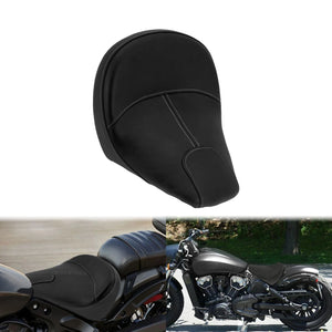 Selle solo en cuir noir montée sur une moto Indian Scout - vue 5
