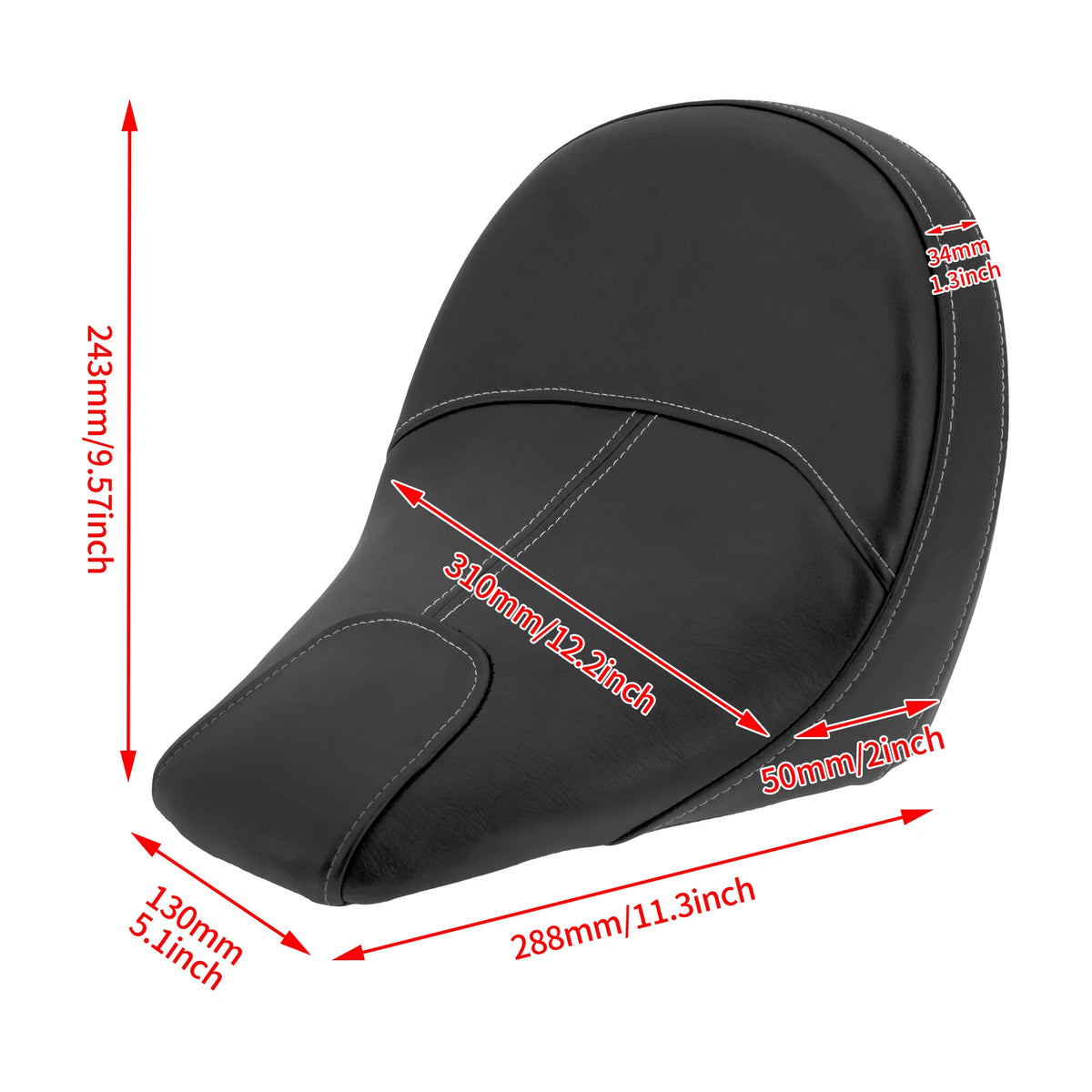 Selle solo en cuir noir montée sur une moto Indian Scout - vue 6