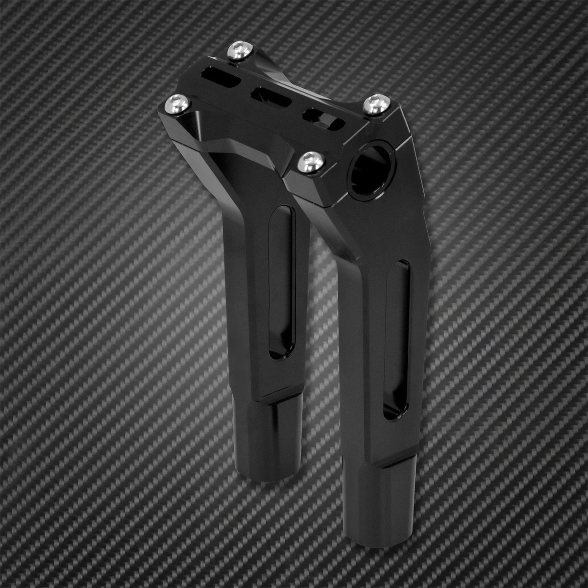 Rehausseurs de guidon (risers) 10'' noirs - Harley Sportster XL883, Touring, Street Road Glide, Road King, Dyna, Softail Fatboy – photo 4/6