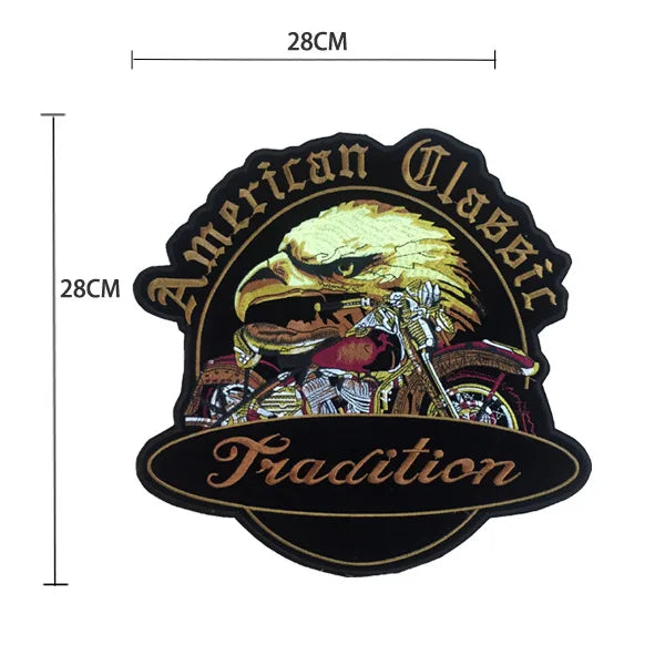 Écusson brodé grand format punk crâne aigle - vue 14