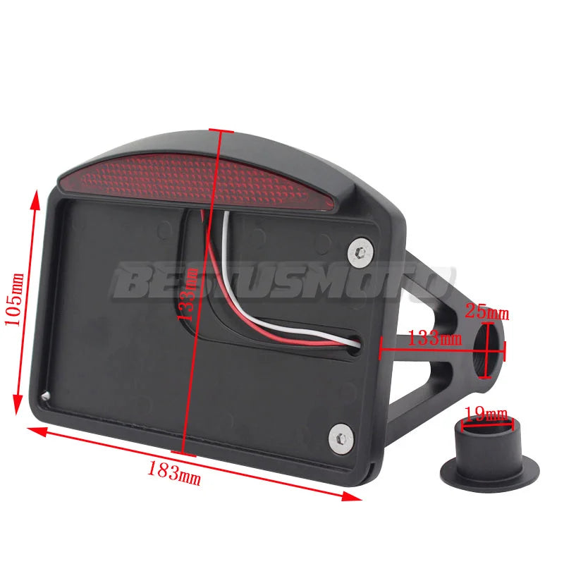 Support de plaque latéral avec feu LED pour Harley custom - vue 2