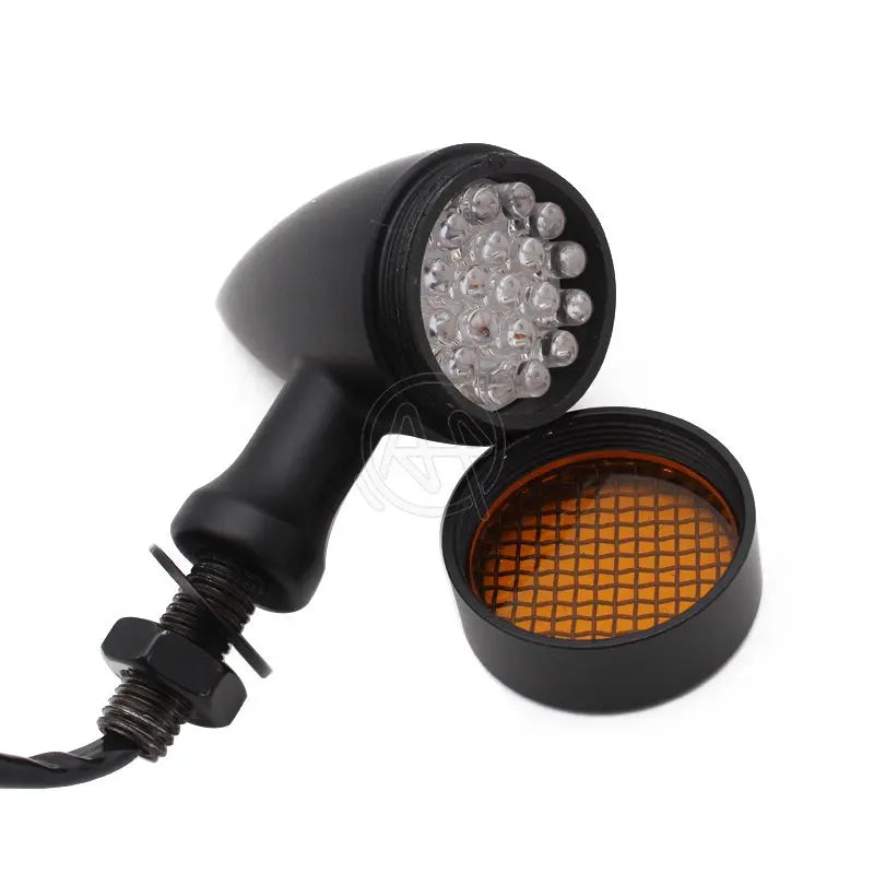 Clignotants LED bullet à grille pour Harley chopper bobber - vue 3