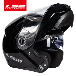 Casque moto modulable LS2 noir avec mentonnière relevée - vue de profil - vue 13