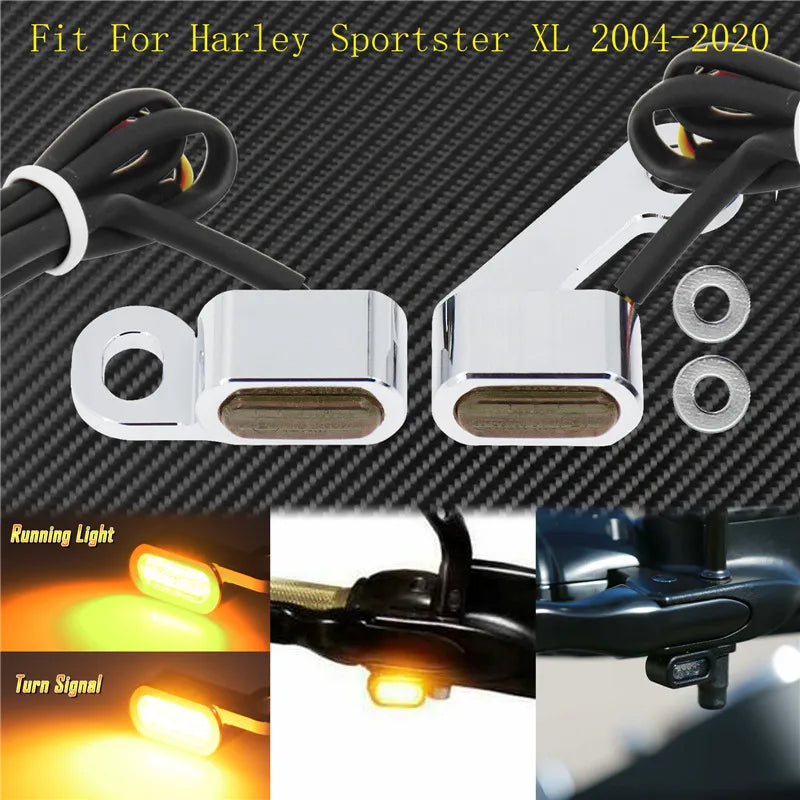 Mini clignotants LED E-Mark avant, feu de position pour Harley Touring, Street/Road Glide, Softail, Sportster XL883 - vue 10