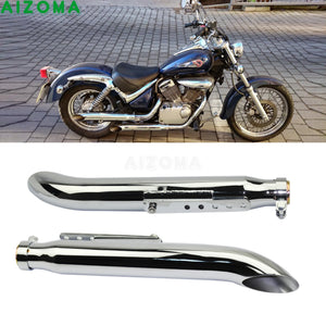 Système d'échappement chromé pour Harley-Davidson et Suzuki VL 125 / 800 / 1500 Intruder (Bobber) – photo 1/8