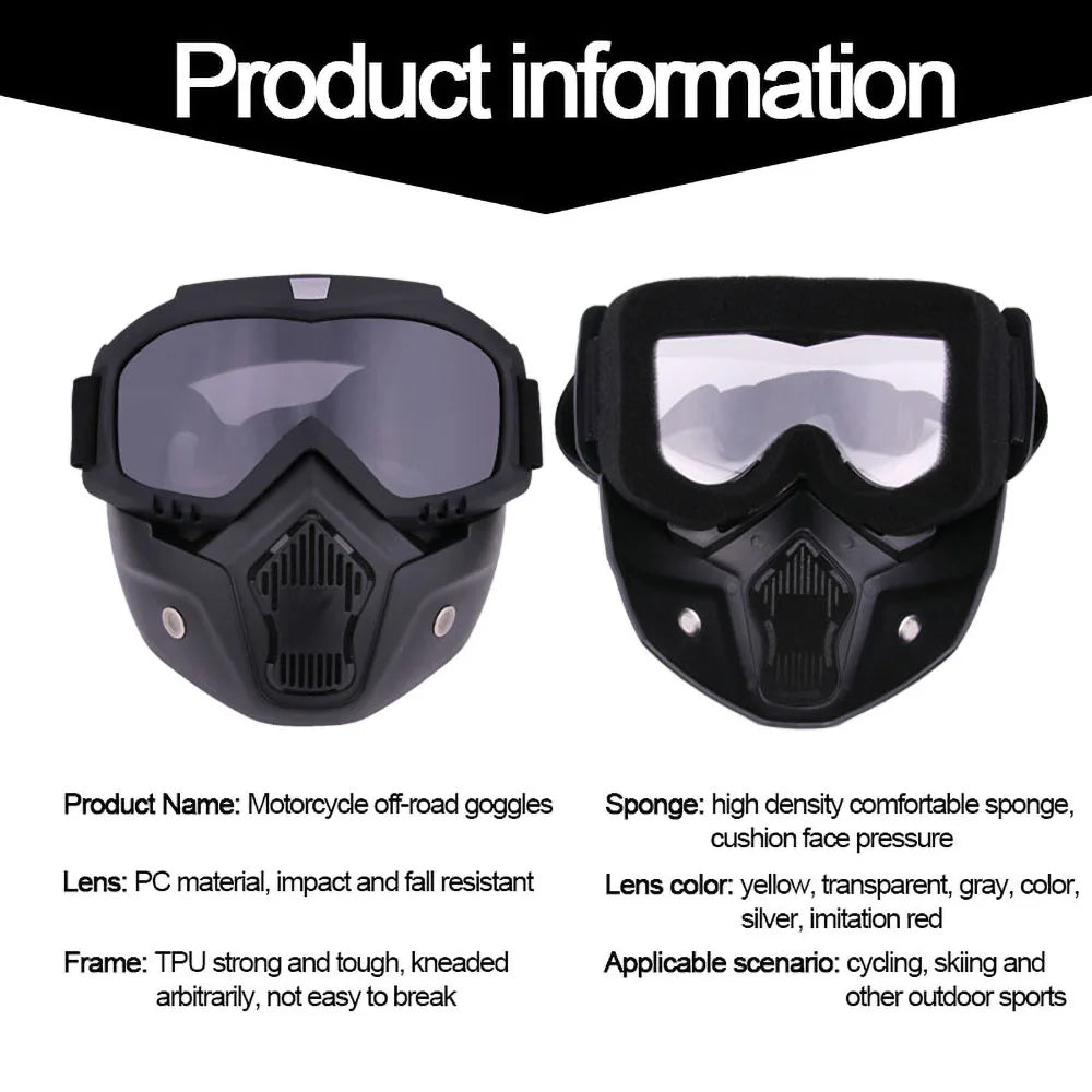 Masque Lunettes Motocross Anti-Poussière Réglable Tout-Terrain - vue 6